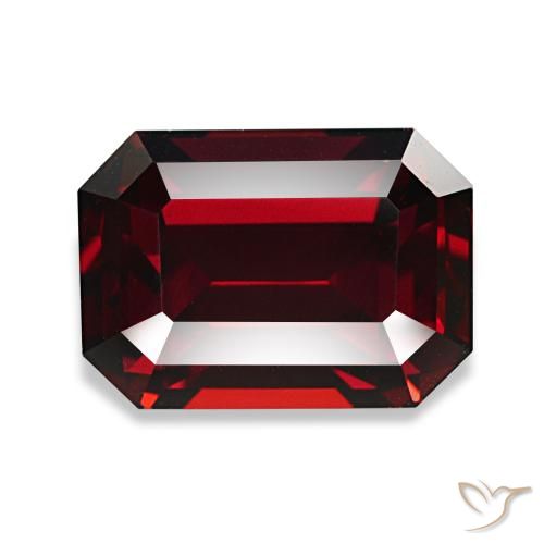 Granate almandino rojo natural de 3,49 ct, corte esmeralda, VVS