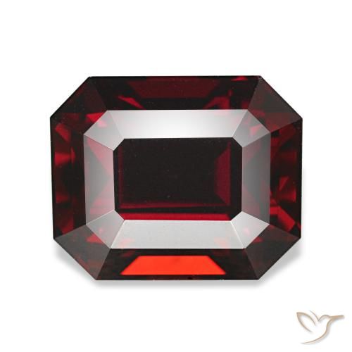 Granate almandino rojo natural de 4,68 ct, corte esmeralda, VVS