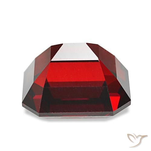Granate almandino rojo natural de 4,68 ct, corte esmeralda, VVS