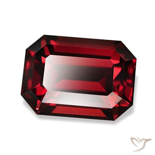 Granate almandino rojo natural de 3,40 ct, corte esmeralda, VVS