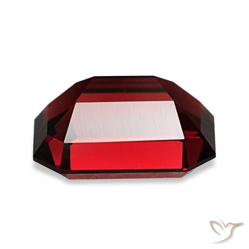 Granate almandino rojo natural de 3,40 ct, corte esmeralda, VVS