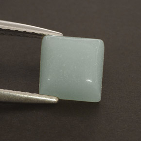 Amazonita verde natural de 1,37 ct, cuadrado, opaco