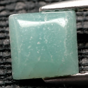 Amazonita verde natural de 1,13 ct, cuadrado, opaco