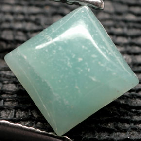 Amazonita verde natural de 1,13 ct, cuadrado, opaco