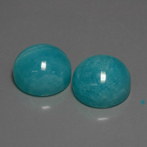 Gemas de amazonita azul natural de  ct, corte redondo, opaco