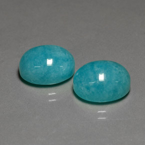 Gemas de amazonita verde azulado natural de  ct, corte óvalo, opaco