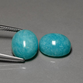 Gemas de Amazonita Azul verdoso natural de  ct, Corte Óvalo, Opaco