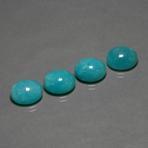 Gemas de amazonita verde natural de  ct, corte óvalo, opaco