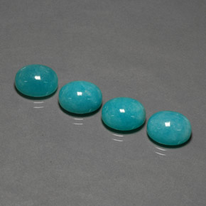 Gemas de amazonita verde natural de  ct, corte óvalo, opaco