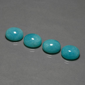 Gemas de amazonita azul natural de  ct, corte óvalo, opaco