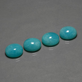 Gemas de amazonita azul natural de  ct, corte óvalo, opaco