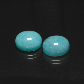 Gemas de amazonita azul natural de  ct, corte óvalo, translúcido