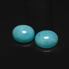 Gemas de amazonita azul natural de  ct, corte óvalo, translúcido