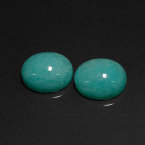 Gemas de amazonita azul natural de  ct, corte óvalo, translúcido