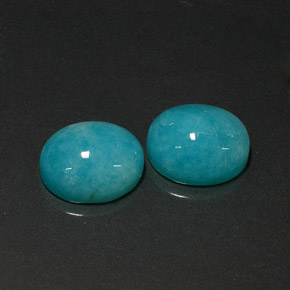 Gemas de amazonita azul natural de  ct, corte óvalo, translúcido