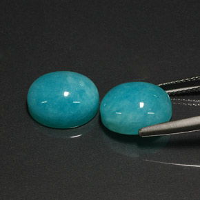 Gemas de amazonita azul natural de  ct, corte óvalo, translúcido