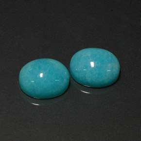 Gemas de amazonita verde natural de  ct, corte óvalo, opaco