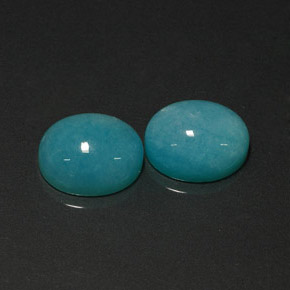 Gemas de amazonita verde natural de  ct, corte óvalo, translúcido