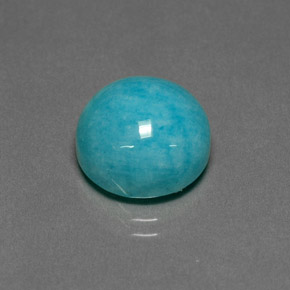 Amazonita azul verdoso natural de 7,46 ct, corte redondo, opaco