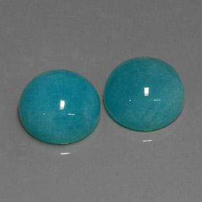Gemas de amazonita azul natural de  ct, corte redondo, opaco