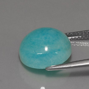 Amazonita Azul verdoso natural de 6.40 ct, Corte Redondo, Opaco