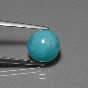 Amazonita Azul verdoso natural de 3.80 ct, Corte Redondo, Opaco