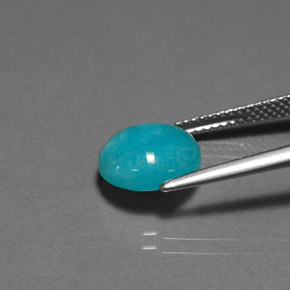 Amazonita Azul verdoso natural de 3.02 ct, Corte Redondo, Opaco