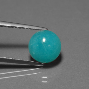 Amazonita Azul verdoso natural de 3.83 ct, Corte Redondo, Opaco