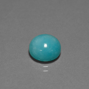 Amazonita azul verdoso natural de 3,88 ct, corte redondo, opaco