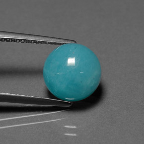 Amazonita Azul verdoso natural de 4.12 ct, Corte Redondo, Opaco