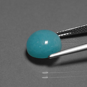 Amazonita Azul verdoso natural de 4.12 ct, Corte Redondo, Opaco