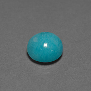 Amazonita azul verdoso natural de 3,66 ct, corte redondo, opaco