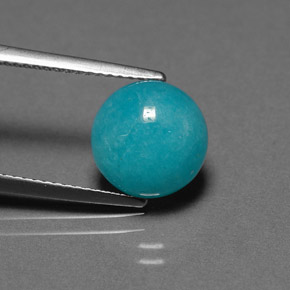 Amazonita azul natural de 3,32 ct, corte redondo, opaco