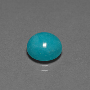 Amazonita azul natural de 3,32 ct, corte redondo, opaco
