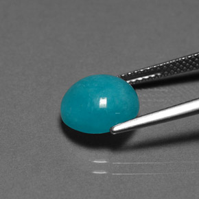 Amazonita azul natural de 3,32 ct, corte redondo, opaco
