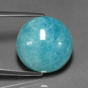Amazonita azul verdoso natural de 16,26 ct, corte redondo, opaco