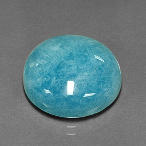 Amazonita azul verdoso natural de 16,26 ct, corte redondo, opaco