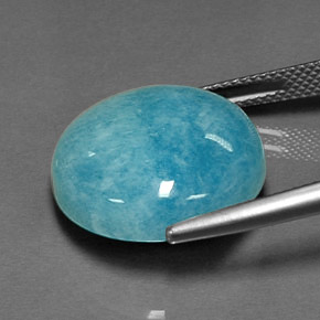 Amazonita azul verdoso natural de 16,26 ct, corte redondo, opaco