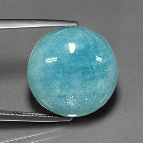 Amazonita azul verdoso natural de 16,06 ct, corte redondo, opaco
