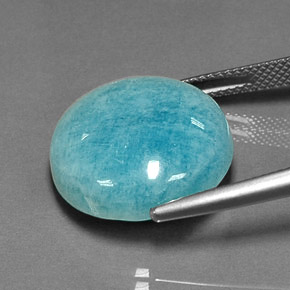 Amazonita azul verdoso natural de 16,06 ct, corte redondo, opaco