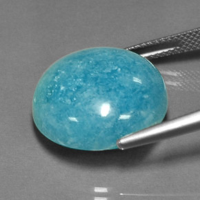 Amazonita Azul verdoso natural de 17.24 ct, Corte Redondo, Opaco