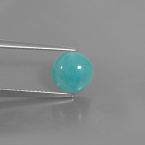 Amazonita azul natural de 2,14 ct, corte redondo, opaco