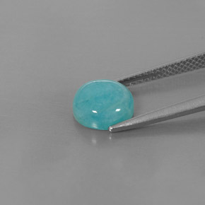 Amazonita azul natural de 2,14 ct, corte redondo, opaco