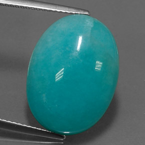 Amazonita Verde-azul natural de 13.91 ct, Corte Óvalo, Opaco