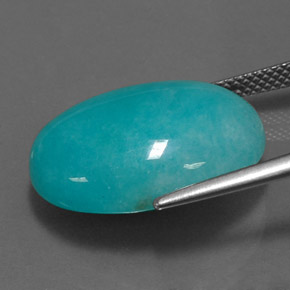 Amazonita Verde-azul natural de 13.91 ct, Corte Óvalo, Opaco