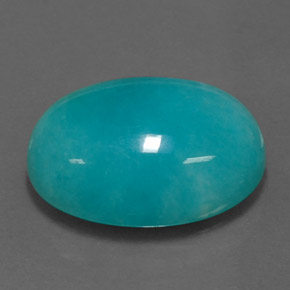 Amazonita Verde-azul natural de 15.36 ct, Corte Óvalo, Opaco