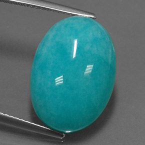 Amazonita verde natural de 11,41 ct, corte óvalo, opaco