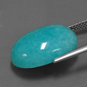 Amazonita verde natural de 11,41 ct, corte óvalo, opaco