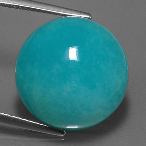 Amazonita Verde-azul natural de 13.50 ct, Corte Redondo, Opaco