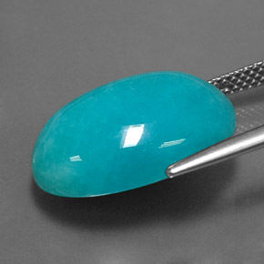 Amazonita azul verdoso natural de 11,47 ct, corte óvalo, opaco